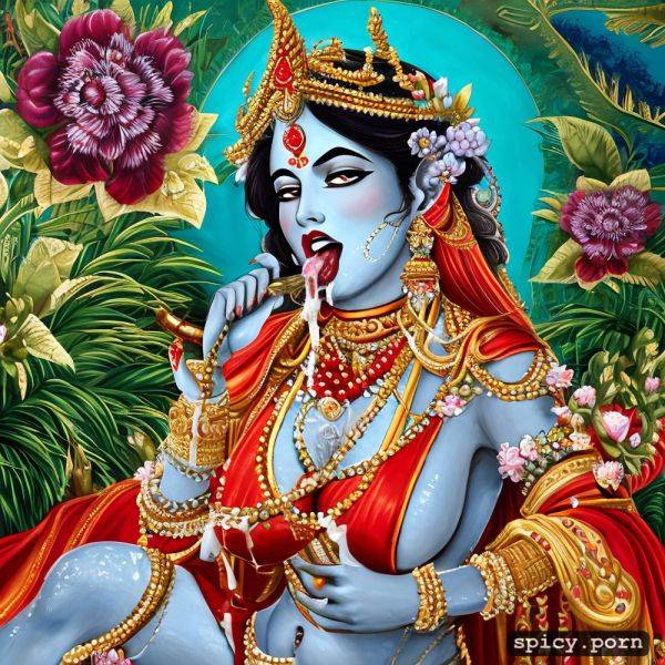 Cum on tongue, beautiful hindu goddes devi kali, 4 arm, eating food with cum - spicy.porn on pornintellect.com