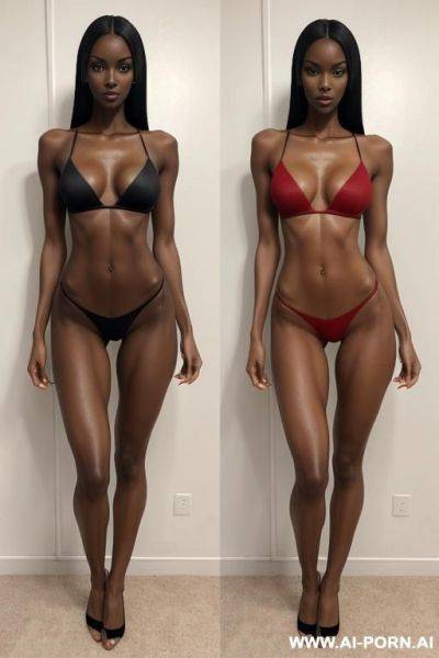 Slender tall fit lithe, latina-african, wet skin, black hair, red delicate nipples - ai-porn.ai on pornintellect.com