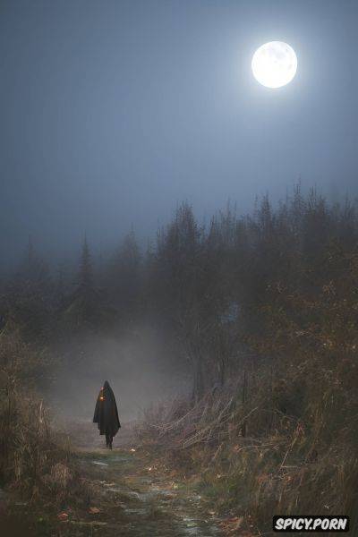 Haunting human skeleton, some meters away, moonlight, scary glowing grim reaper - spicy.porn on pornintellect.com