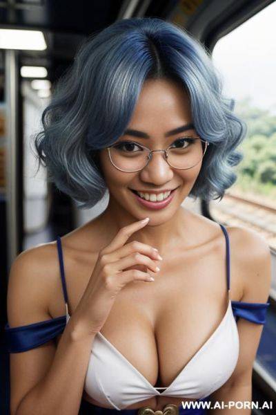 Nude blonde play with medium size but round tits with glasses - ai-porn.ai on pornintellect.com
