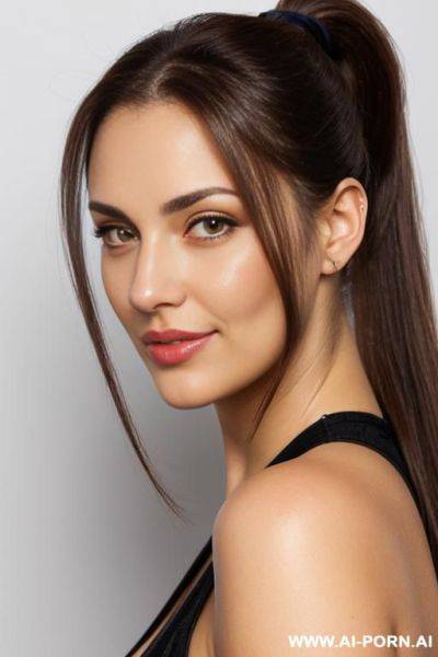 Bright brown eyes, full lips, front view - ai-porn.ai on pornintellect.com