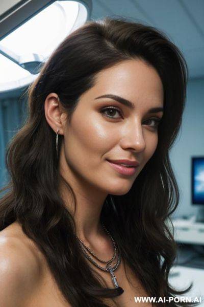 ((topless)), (flirtatious), (detailed face), (necklace), (classy tattoo), (wide hips), (sexy voluminous hair), (light tan) ((streets of paris)), (soft seductive smile) - ai-porn.ai on pornintellect.com