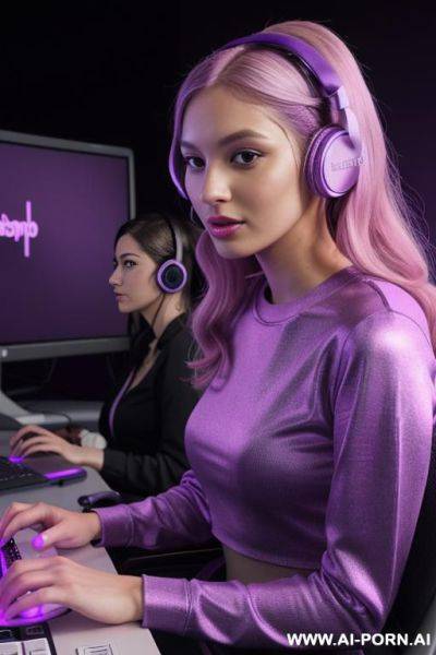 1 blonde woman with athletic body in gym wear - ai-porn.ai on pornintellect.com