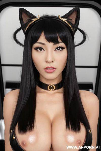 Black cat ears, golden crown - ai-porn.ai on pornintellect.com