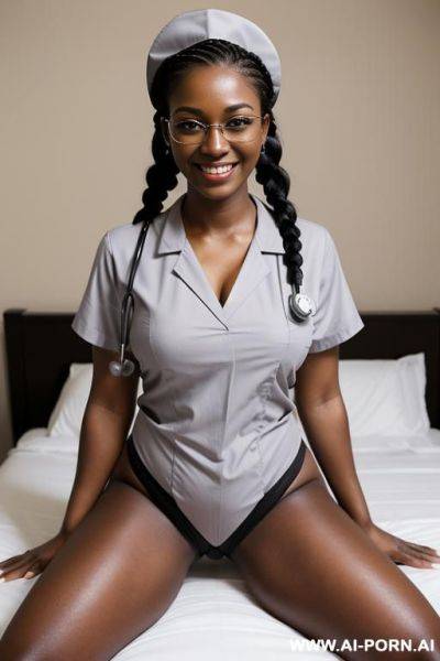 Dark skinned in nurses outfit - ai-porn.ai on pornintellect.com