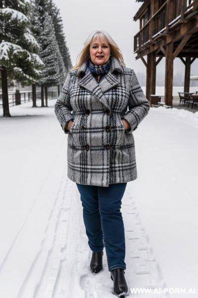 Sexy woman, outdoor, winter, snow - ai-porn.ai on pornintellect.com