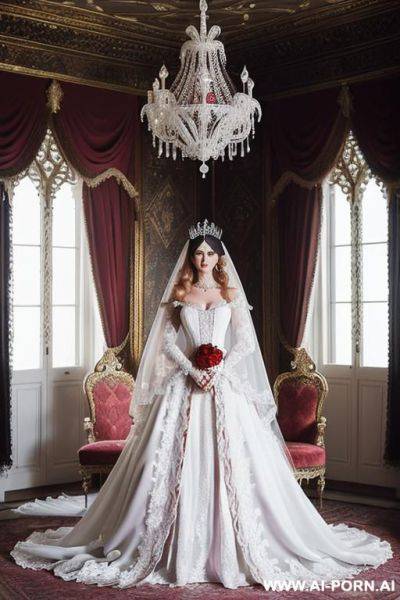 Wedding night, white negligee, white nightgown, white corset, white wedding lingerie - ai-porn.ai on pornintellect.com