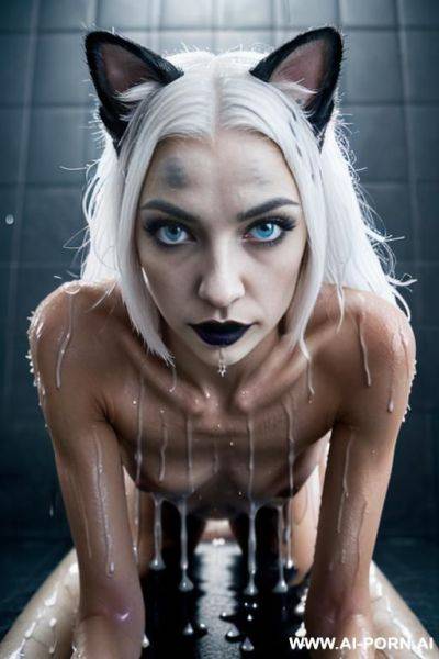 ((goth)), ((athletic figure)), (( skin)), ((cat ears)), ((goth princess)), ((open pussy)), ((totally naked)), (((goth makeup))), (((super long hair))), (((white hair))), ((((shaved pussy))), ((((rub pussy)))), ((((wet pussy only)))), ((((blue eyes)))) - ai-porn.ai on pornintellect.com