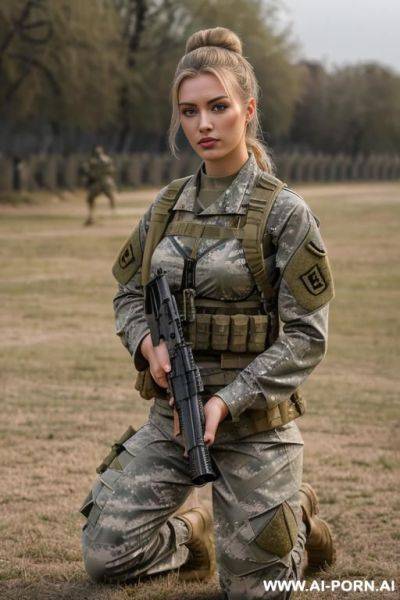 Khaki shirt camo army pants - ai-porn.ai on pornintellect.com