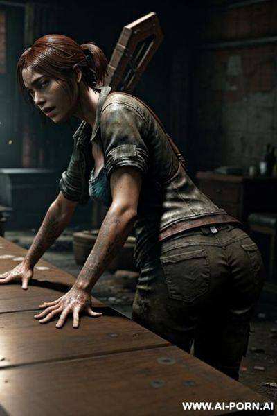 Woman from the last of us game bending over a table - ai-porn.ai on pornintellect.com