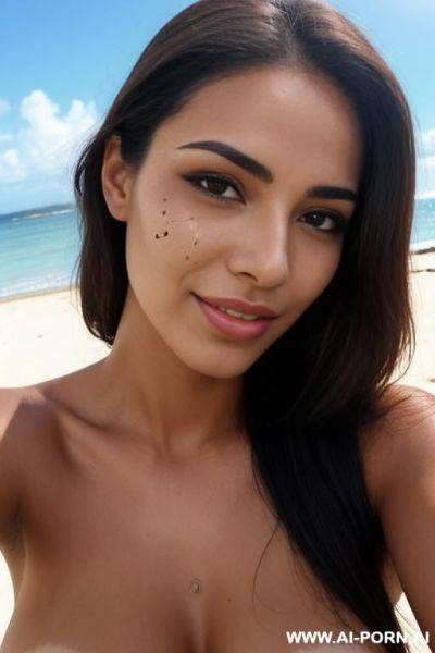 Brazilian, beach, naked, seeds, cum on her face - ai-porn.ai - Brazil on pornintellect.com