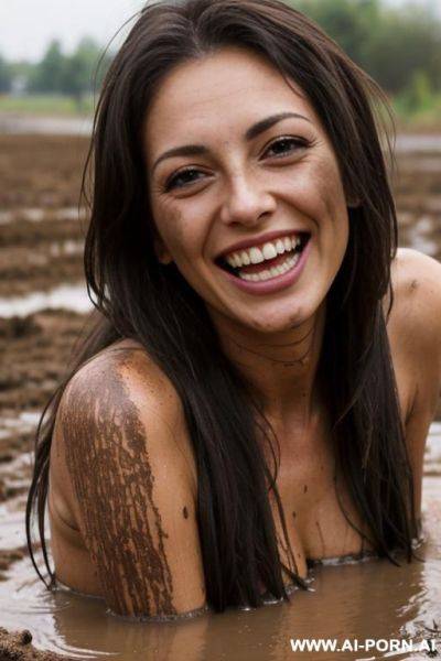 Mild hugging homeless man in the mud - ai-porn.ai on pornintellect.com