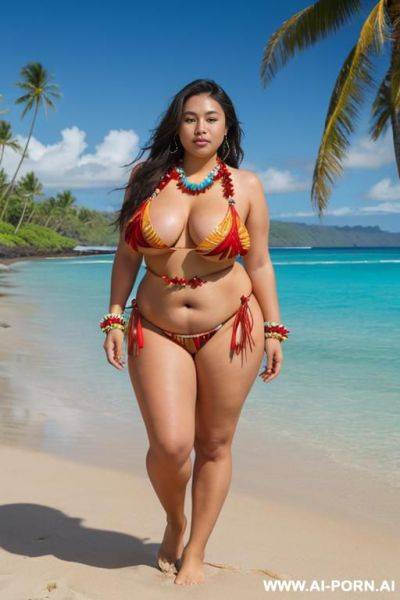 Hawaiian wearing native dress - ai-porn.ai on pornintellect.com