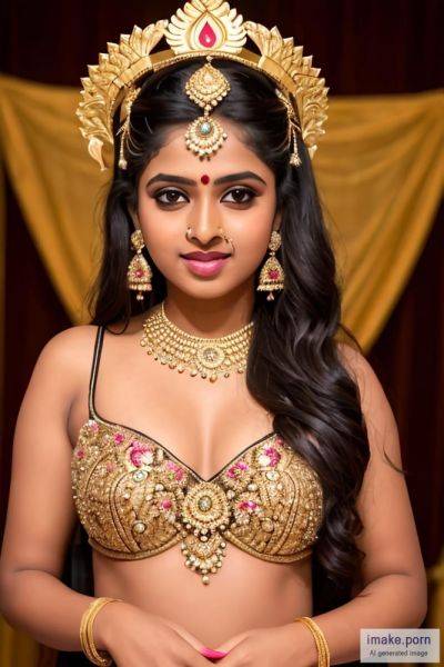 Indian girl keerthi with black devil horns in head and gold... - imake.porn - India on pornintellect.com