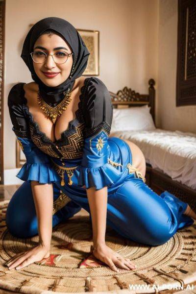 Secretary, 0 years, black bobcut hairs, round glasses, jeans, wide hips, heels - ai-porn.ai on pornintellect.com