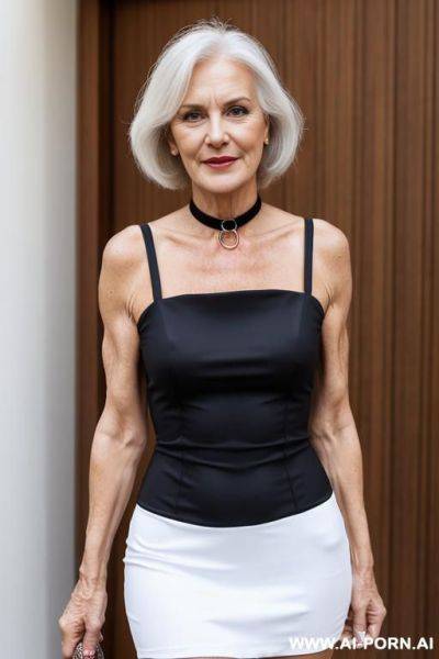 Wearing a sexy short summer dress and choker - ai-porn.ai on pornintellect.com
