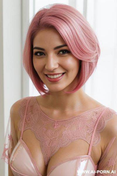 In pink transparent lingerie, (cowwoman) - ai-porn.ai on pornintellect.com