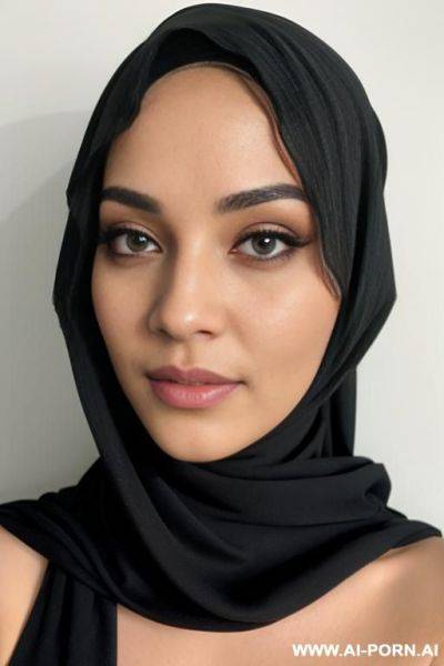 Naked, hijab covering all face but eyes - ai-porn.ai on pornintellect.com
