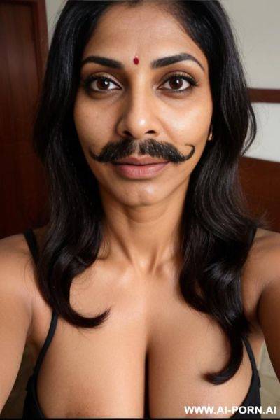 Indian milf with a mustache wearing only a hijab with hairy pussy - ai-porn.ai - India on pornintellect.com