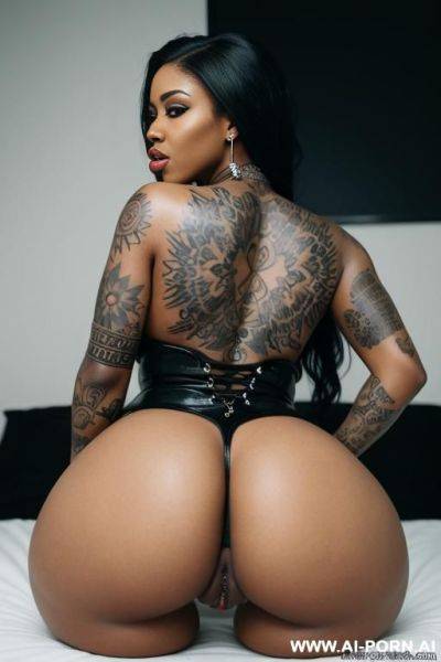 Busty, big ass, black, tattoos, piercings, ebony, blowjob, arched back, aheago, suck dick, gystyle - ai-porn.ai on pornintellect.com