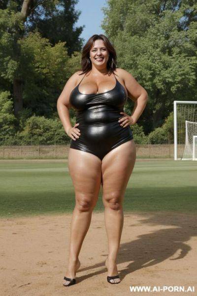 Soccer player, smiling, sexually excited, triumph pose - ai-porn.ai on pornintellect.com