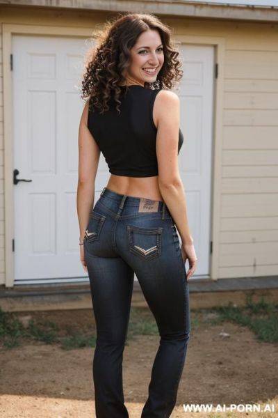 Black jeans from behind low rise back dimple - ai-porn.ai on pornintellect.com