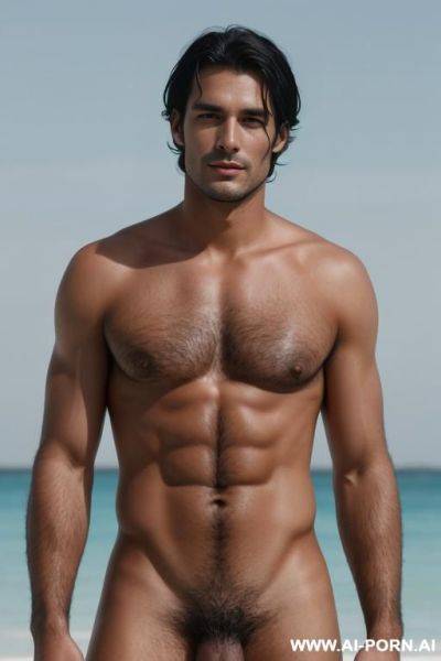 Man, 20y, no beard, naked , black hairs, shirtless, metis skin - ai-porn.ai on pornintellect.com