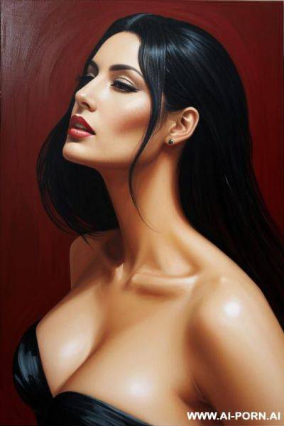 Woman painting - ai-porn.ai on pornintellect.com