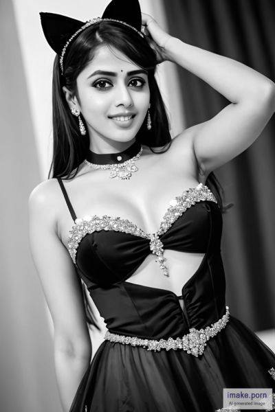 Genelia D'Souza french maid dress in black and white color with... - imake.porn - France on pornintellect.com