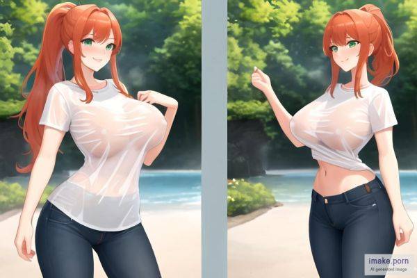 From Front, Wet Shirt (LORA), T-shirt, Single Girl, Standing,... - imake.porn on pornintellect.com