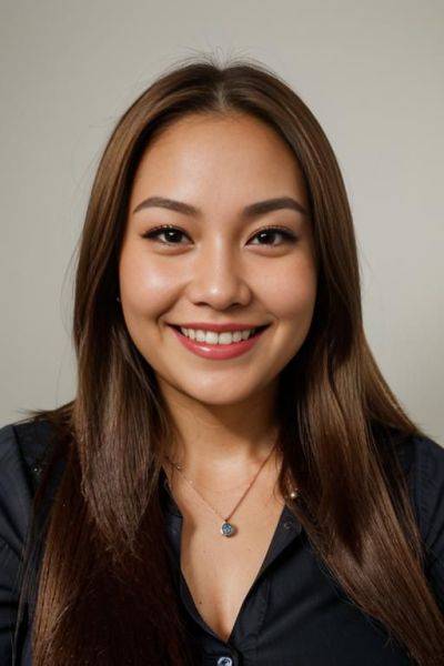 (((face closeup))), (((wide face))), (((adjusting hair))), (((extremely long hair))), looking at viewer, front facing, ((headshot)), front view, a chubby shorty filipina milf is modeling in a studio. - ai-porn.ai on pornintellect.com