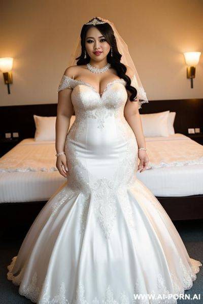 Philippine bride wearing wedding dress gy style sex with fat groom - ai-porn.ai - Philippines on pornintellect.com