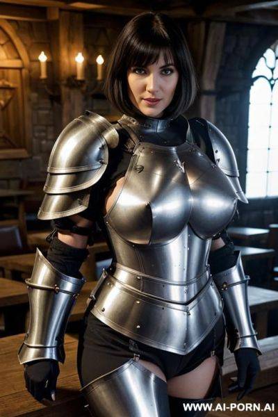 (((fully clothed in a armor outfit))), gigantic breasts, massive breasts, extremely gigantic boobs, perfectly round firm butt, big lips, perfect breasts, aroused, elegant hips, tapered waist, gigantic - ai-porn.ai on pornintellect.com