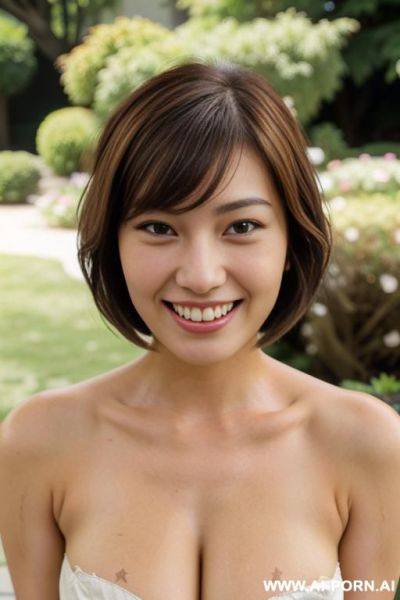 Female, white, naked, brown hair, tits, tan lines - ai-porn.ai on pornintellect.com