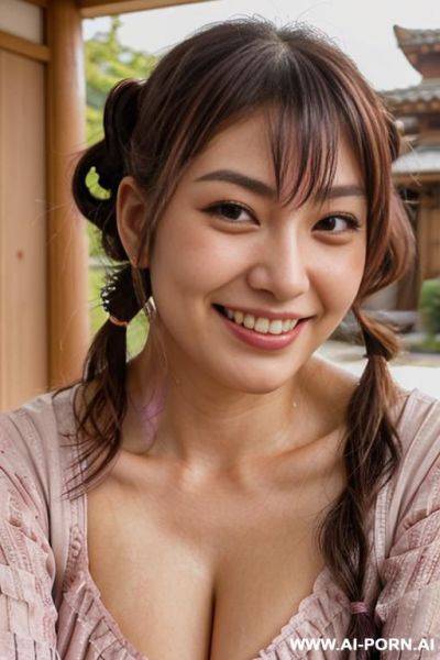Close! immersive expression. lovingly boastful japanese hooker. long wavy purple hair. closeup in decent clothes. she is naturally tanned. pleasure lying-back. real-life sei-ra sodes-hiro! in an outdoor arousement shrine. - ai-porn.ai - Japan - county Hooker on pornintellect.com