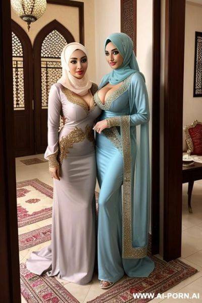 Perfect beautiful housewife,, two woman arabian housewife,, arabic housewife,, hijab,, - ai-porn.ai on pornintellect.com