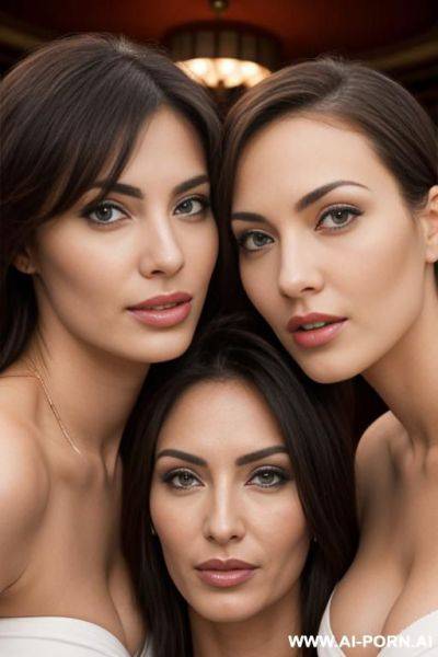 One woman rests her head on another womans breast - ai-porn.ai on pornintellect.com