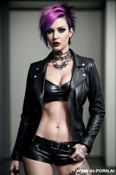 Punk sexy hairstyle, bad woman, punk woman, serious, vi from arcane serie - ai-porn.ai on pornintellect.com