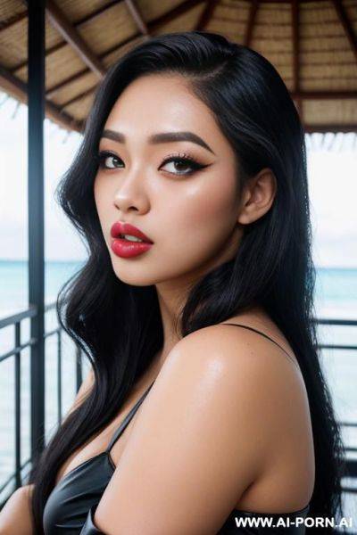 Gorgeous model, thick lips, beautiful eyes, lush hair, (((ahegao))) - ai-porn.ai on pornintellect.com