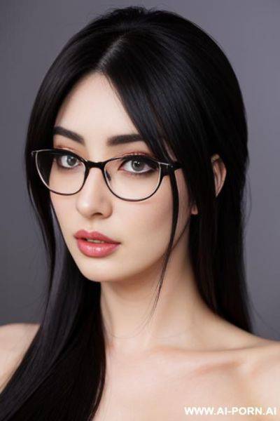 Gorgeous model, (thick lips), (beautiful eyes), lush hair, photoshoot, (((anime style))) ((sexy pose)) eyeglasses - ai-porn.ai on pornintellect.com