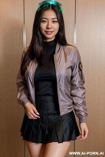 Upper-body. giggly expression. tanned japanese escort model. long hair. full naked. she has full, natural lips. real-life sei-ra sodes-hiro! - ai-porn.ai - Japan on pornintellect.com