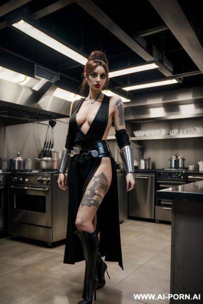 Pornstar, 20, emo, dark, lace, gigantic fake boobs, fake lips, yellow eyes, miss universe body, high heels, staring in a provocative way, emo, tattoos, dutch - ai-porn.ai - Netherlands on pornintellect.com