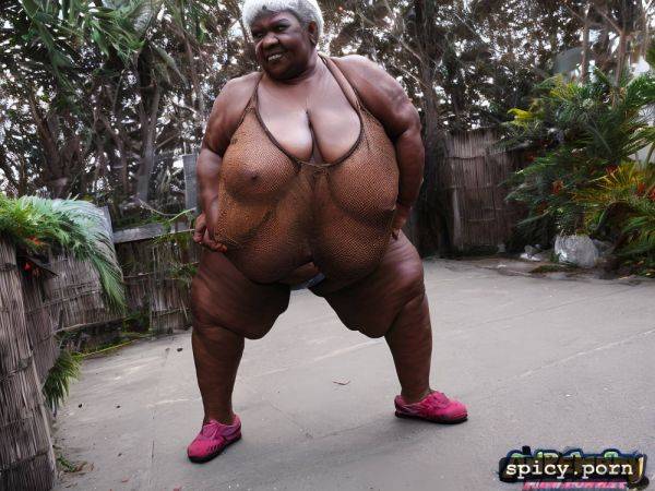 Big sagging belly, big nipples, full frontal image, obese, pubic hair - spicy.porn on pornintellect.com