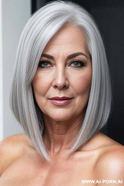 Porn gilf, photo realistic, narrow face, silver hair, - ai-porn.ai on pornintellect.com