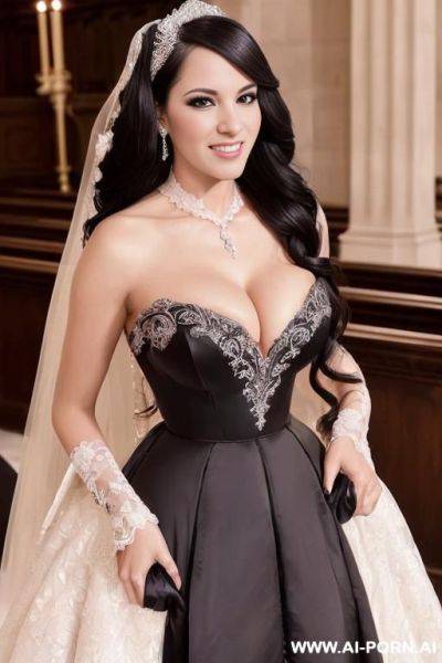 ((((douglas and regina)))) (((handsome groom and dazzling bride)))) ((((couple portrait)))) (((detailed picture))) (((high quality))) ((a woman with long straight black hair)) ((my faithful dream girlfriend)), ((((gigantic cleavage)))) - ai-porn.ai on pornintellect.com