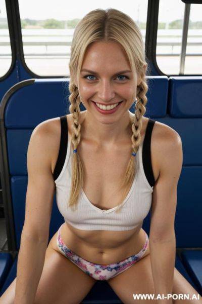 Sitting on bus seat sleeveless shirt floral panties - ai-porn.ai on pornintellect.com