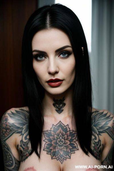 Perfect sex cultist, gaunt body, perfect tits, tattoos - ai-porn.ai on pornintellect.com