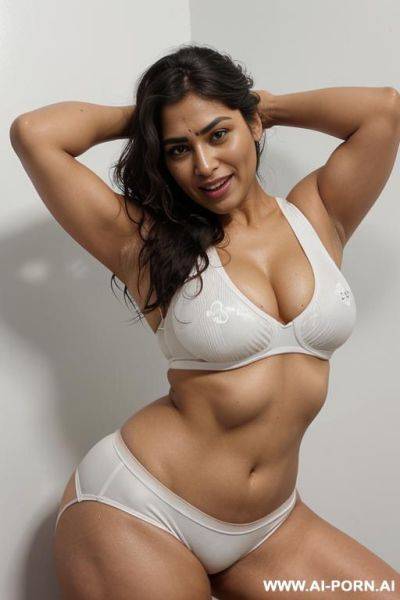 Crying lady but ready to suck. but out od desperation long wavy hair. closeup in underwear - ai-porn.ai on pornintellect.com