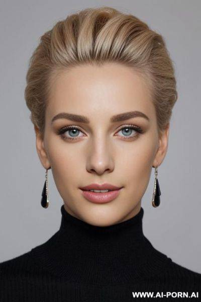 Hartung, earrings. perfect detailed symmetrical black eyes. - ai-porn.ai on pornintellect.com