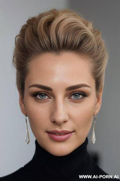 Hartung, earrings. perfect detailed symmetrical dark eyes. - ai-porn.ai on pornintellect.com